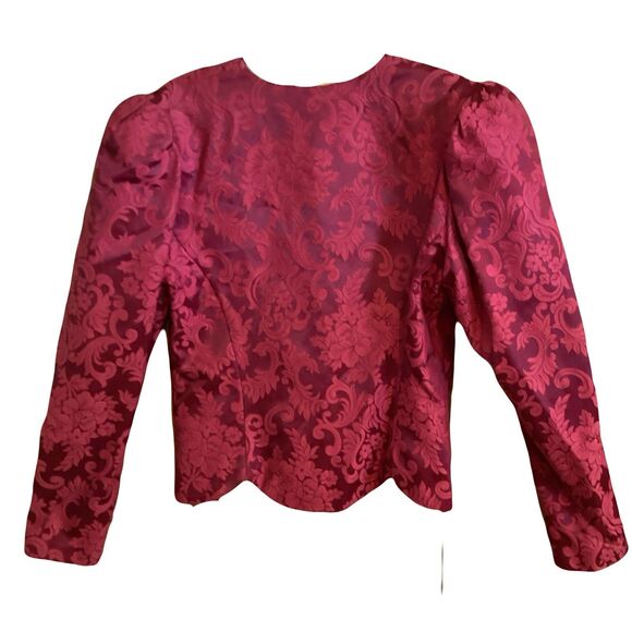 Vtg 80s Jessica McClintock Bridal Brocade Mother Of Bride Suit 8 Wedding Holiday - Picture 4 of 16